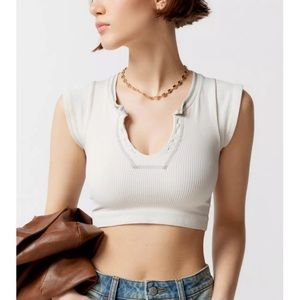 Urban Outfitters Out From Under Go For Gold Seamless Top in Ivory